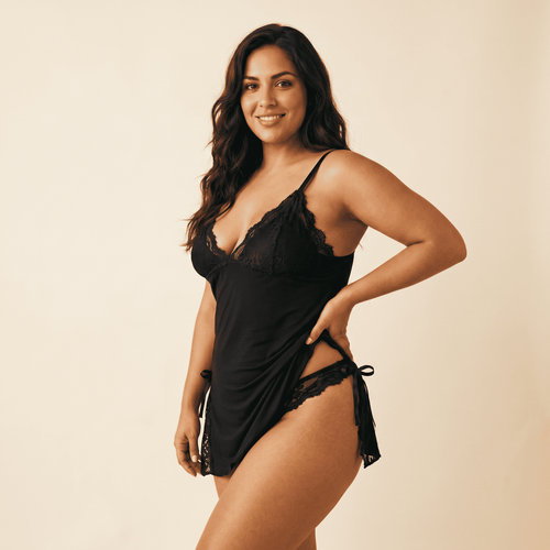 Camisón Lencería con Encaje y Tanga | AZIVRA