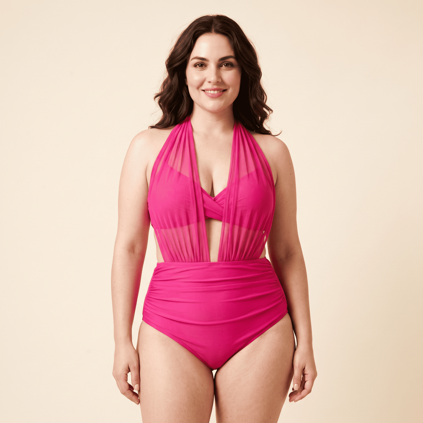 Maillot Halter Décolleté V Maille | AZIVRA