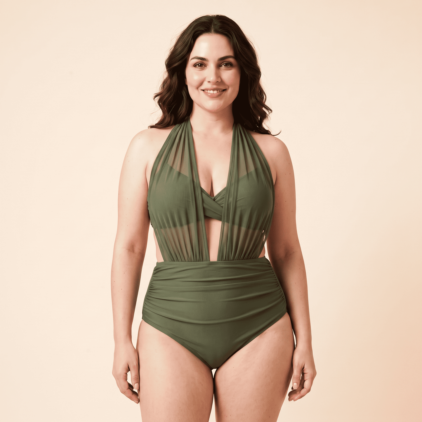 Maillot Halter Décolleté V Maille | AZIVRA
