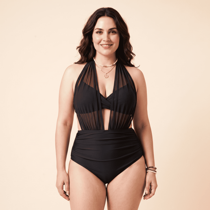 Maillot Halter Décolleté V Maille | AZIVRA