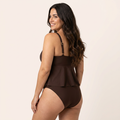 Tankini Conchiglia Marrone con Volant | AZIVRA