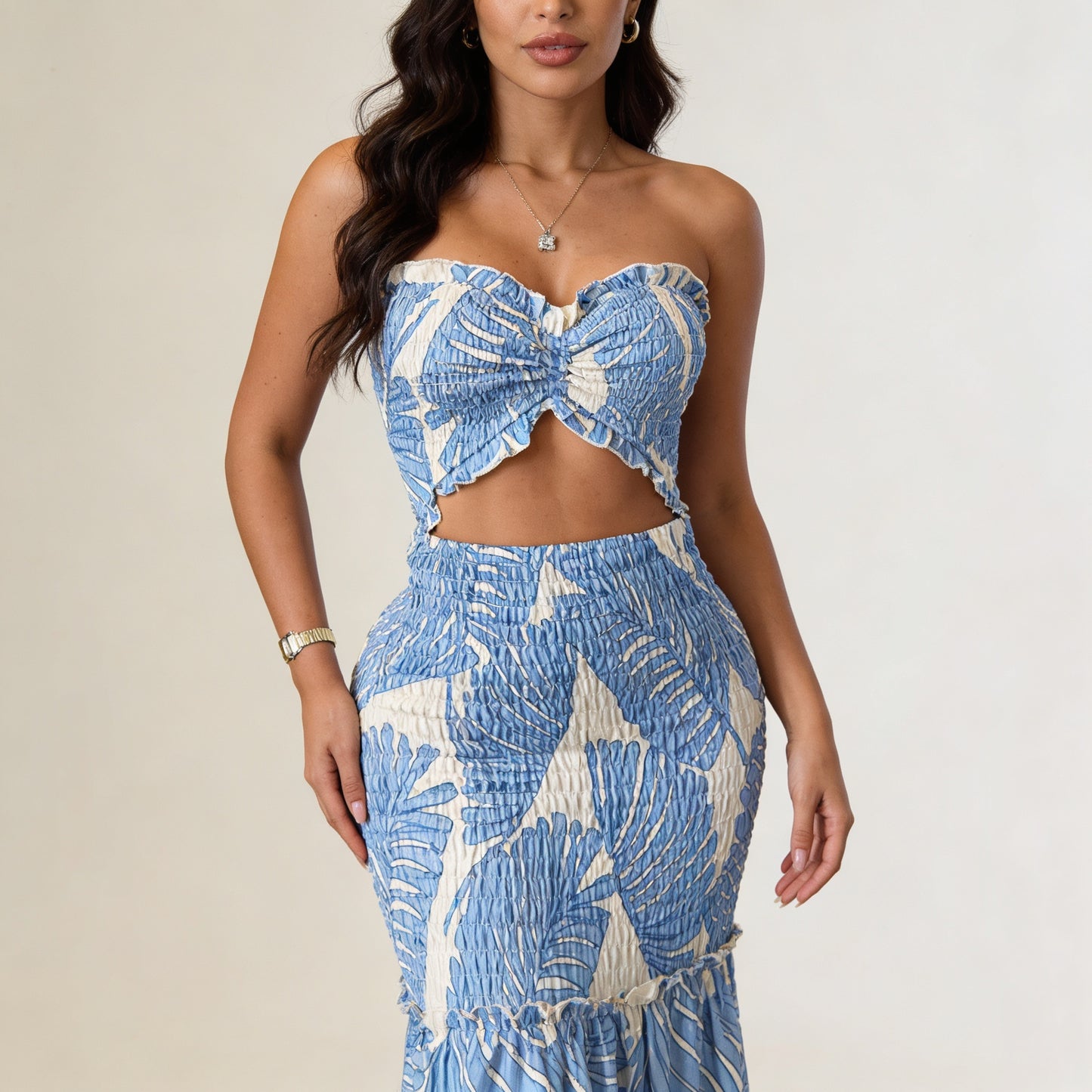 Completo Tropicale Blu Maxi | AZIVRA